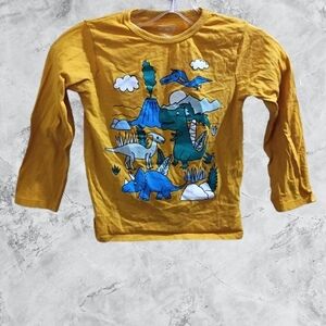 💥4x$15 The Children's Place Dinosaur Adventure Kids  Yellow Long Sleeve Shirt